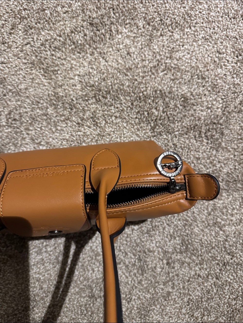 Longchamp Small Shoulder Bag in Cognac Brown - Picture 8 of 13